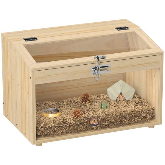 Cage à hamster bois naturel 55 x 35 x 35 cm - PANGIVO - Image 1