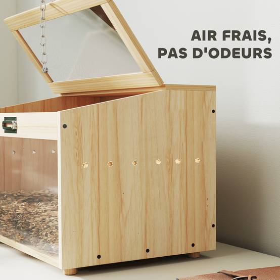 Cage à hamster bois naturel 55 x 35 x 35 cm - PANGIVO - Image 8