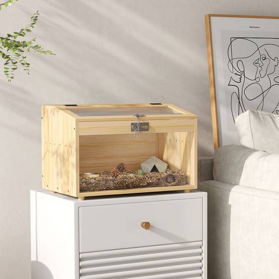 Cage à hamster bois naturel 55 x 35 x 35 cm - PANGIVO - Image 3