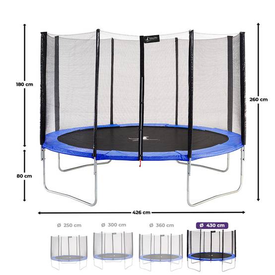 Kangui - Trampoline rond Bleu Ø 430cm avec filet de protection Kangui - Image 3