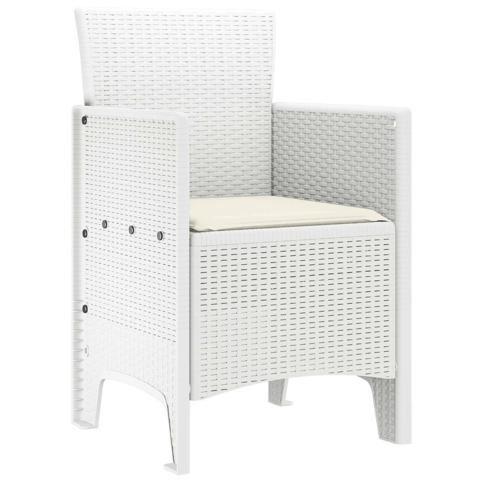 Mobilier d'Extérieur 4 Chaises en PP Effet Rotin pour Jardin et Balcon Blanc – ComfortXL Outdoor Living - Image 2
