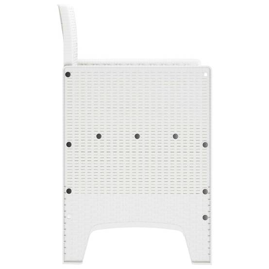 Mobilier d'Extérieur 4 Chaises en PP Effet Rotin pour Jardin et Balcon Blanc – ComfortXL Outdoor Living - Image 4