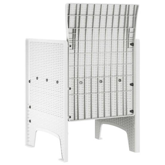 Mobilier d'Extérieur 4 Chaises en PP Effet Rotin pour Jardin et Balcon Blanc – ComfortXL Outdoor Living - Image 5