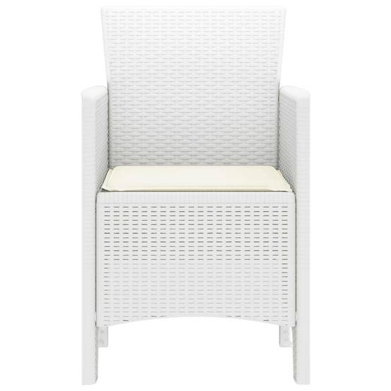 Mobilier d'Extérieur 4 Chaises en PP Effet Rotin pour Jardin et Balcon Blanc – ComfortXL Outdoor Living - Image 3