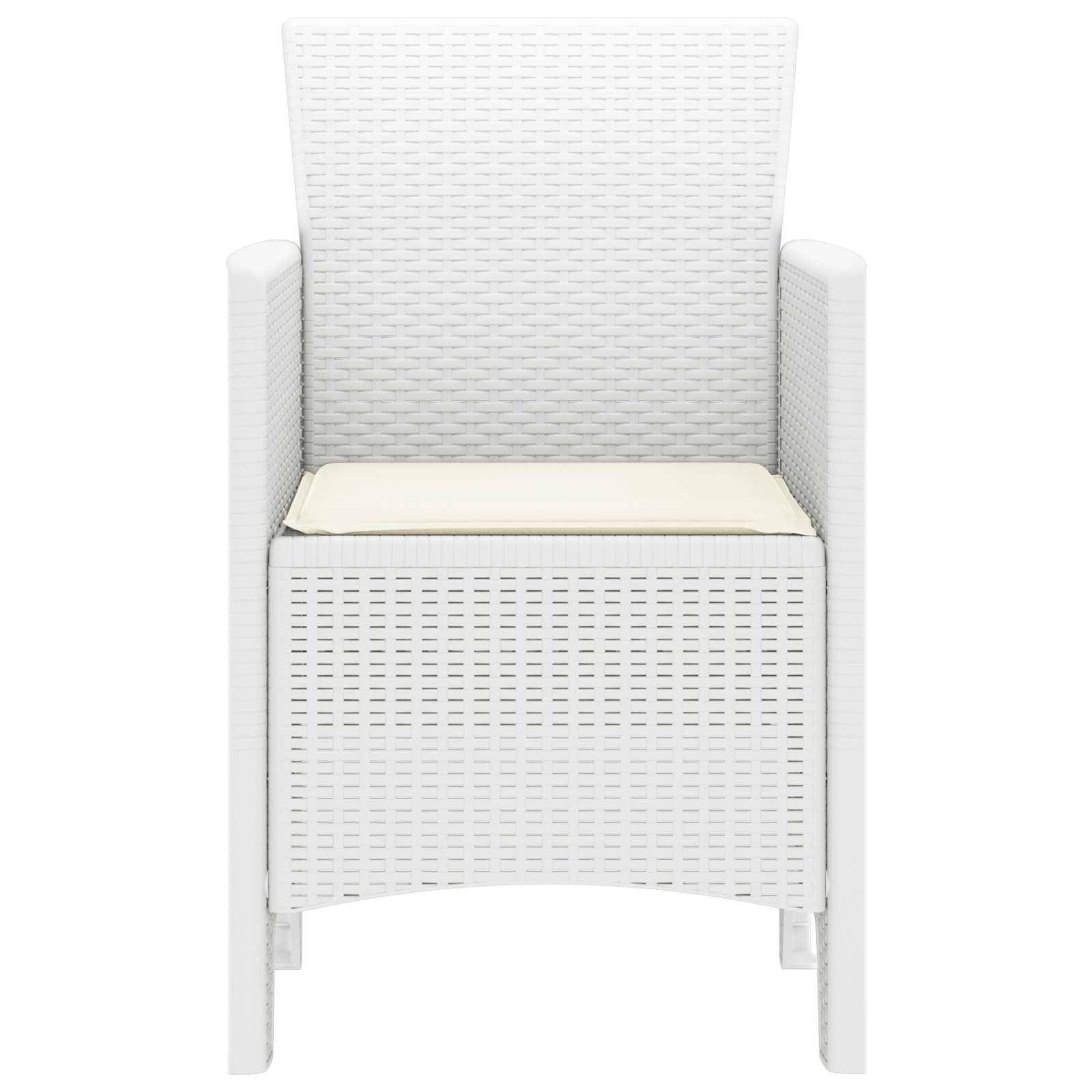 Mobilier d'Extérieur 4 Chaises en PP Effet Rotin pour Jardin et Balcon Blanc – ComfortXL Outdoor Living - Image 3