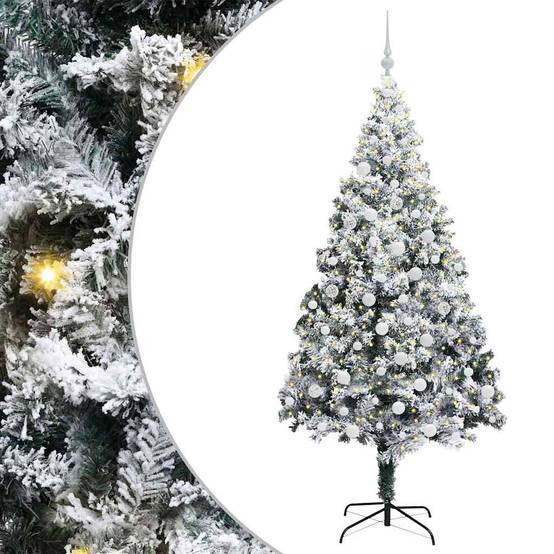 Sapin de Noël | Arbre de Noël artificiel Blanc 180 cm PVC, Acier et Plastique Maison Chic - Image 1