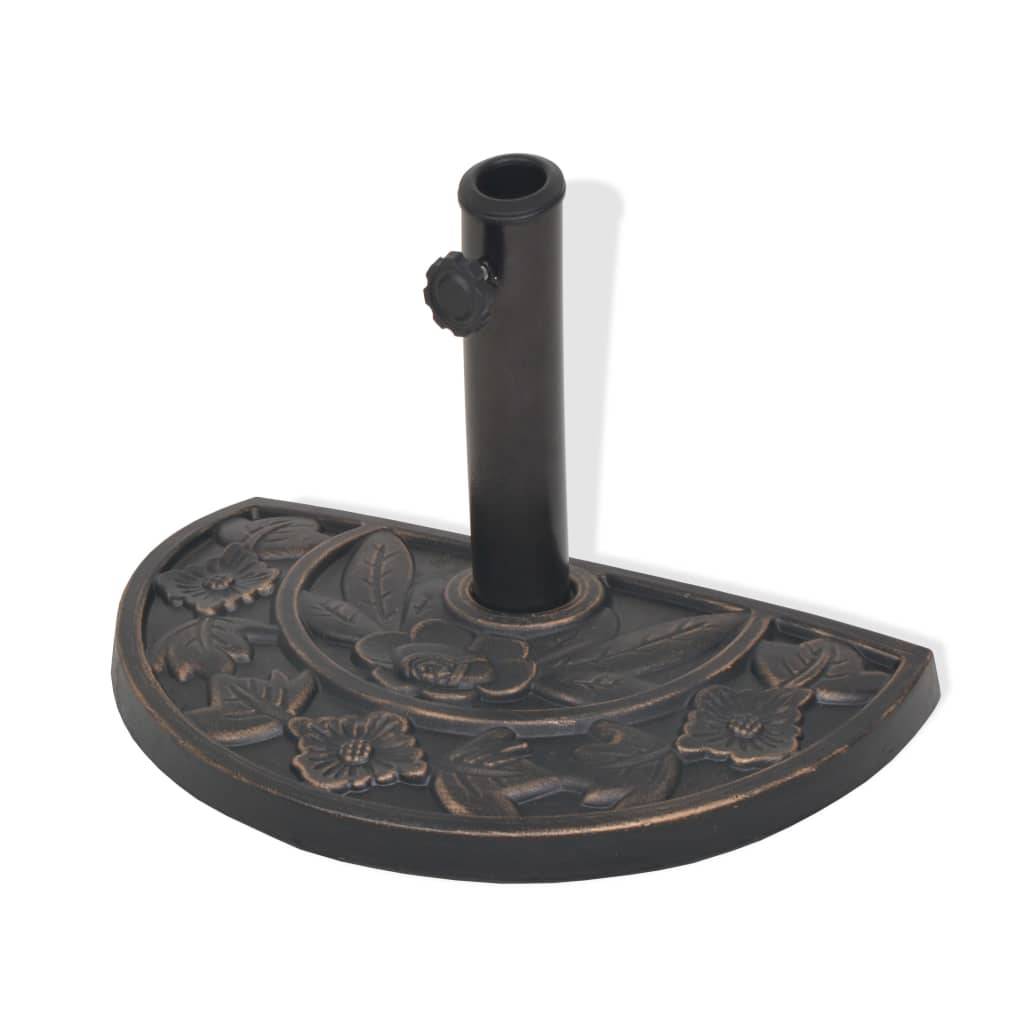 ComfortXL - Socle de Parasol Demi-Cercle en Résine 9 kg Base Décorative pour Balcon Bronze – ComfortXL Outdoor Living - Image 3