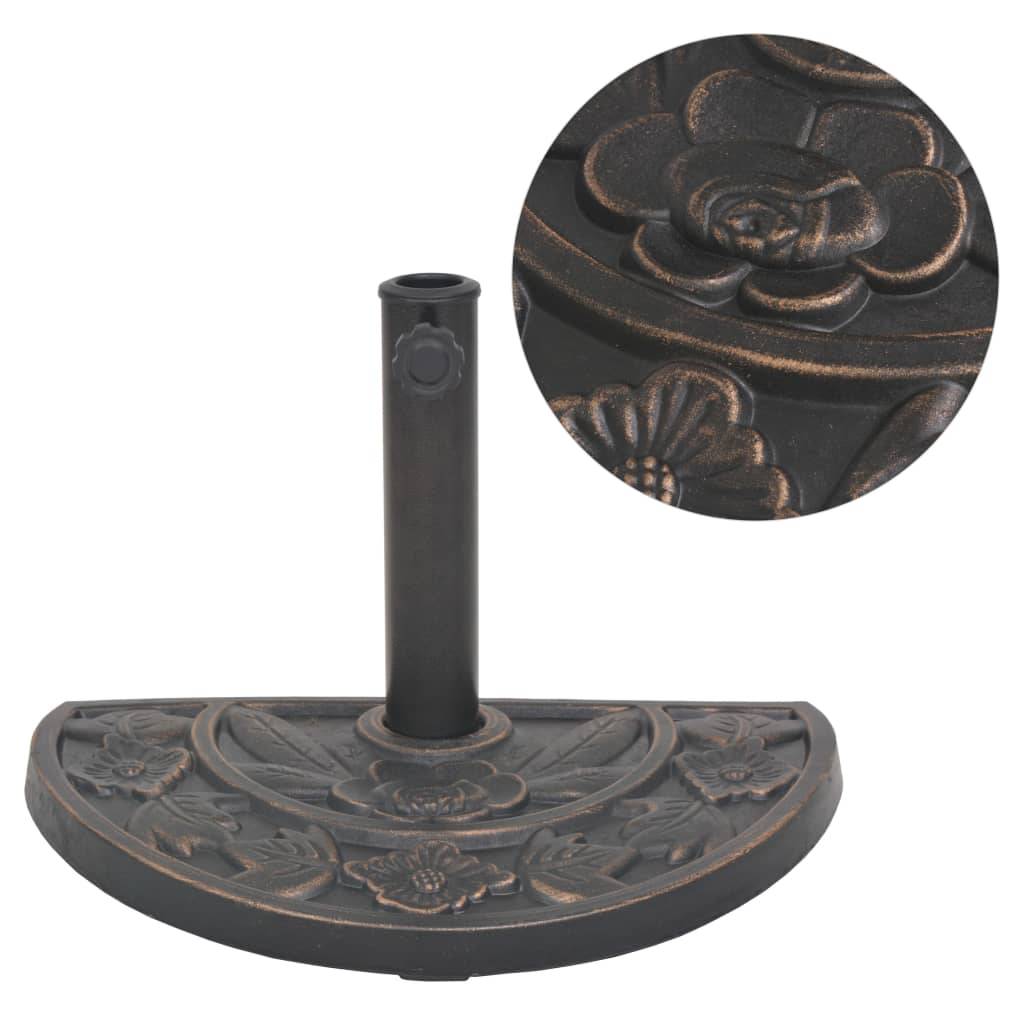 ComfortXL - Socle de Parasol Demi-Cercle en Résine 9 kg Base Décorative pour Balcon Bronze – ComfortXL Outdoor Living - Image 1