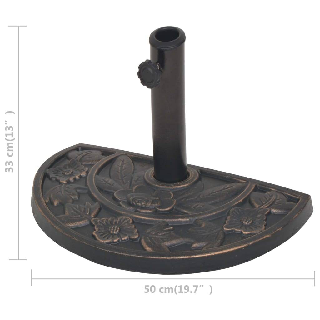 ComfortXL - Socle de Parasol Demi-Cercle en Résine 9 kg Base Décorative pour Balcon Bronze – ComfortXL Outdoor Living - Image 8