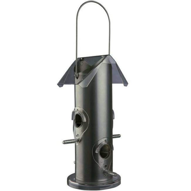 Trixie - Distributeur de nourriture en métal argenté pour oiseaux Trixie