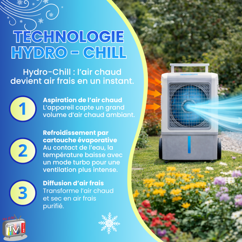 Arctic Air Outdoor Pro | Climatiseur Mobile Extérieur | Rafraîchisseur d'Air Évaporatif | Ventilateur Puissant Grande Surface - VENTEO - Image 6