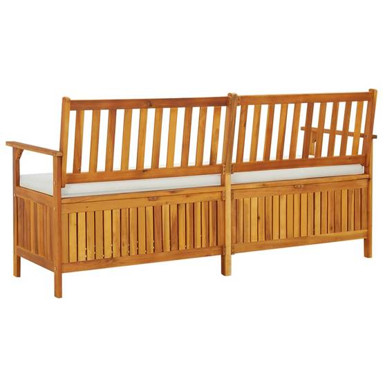Helloshop26 - Banc de jardin meuble de patio d'extérieur terrasse de rangement avec coussin 170 x 63 x 84 cm bois d'acacia solide - Imagen 4