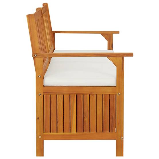 Helloshop26 - Banc de jardin meuble de patio d'extérieur terrasse de rangement avec coussin 170 x 63 x 84 cm bois d'acacia solide - Imagen 5