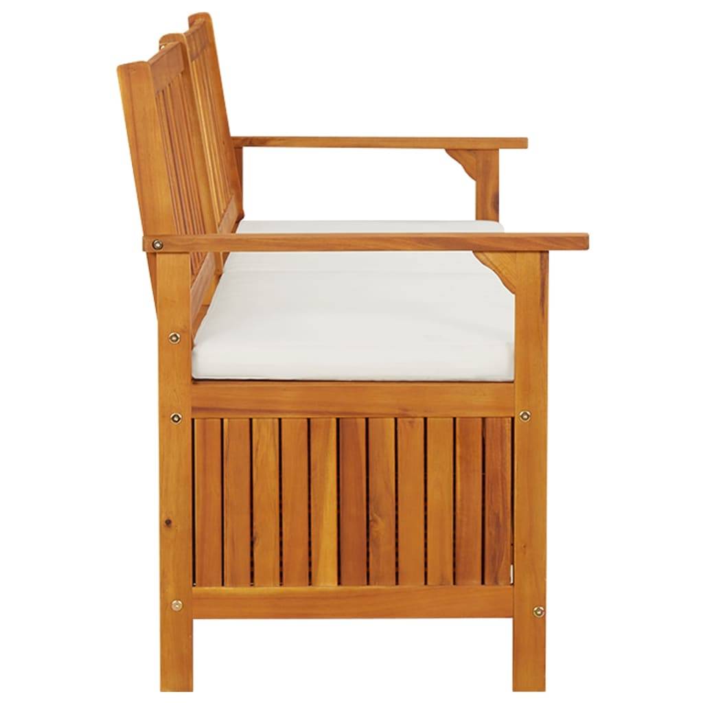 Helloshop26 - Banc de jardin meuble de patio d'extérieur terrasse de rangement avec coussin 170 x 63 x 84 cm bois d'acacia solide - Imagen 5