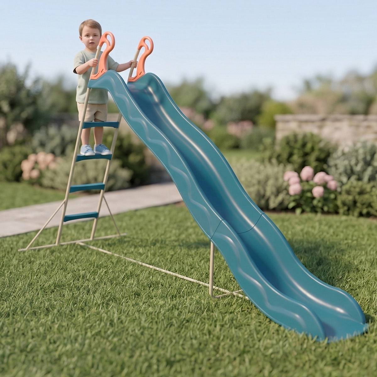 Trigano Jardin - Toboggan Actou bleu 3 m plateforme 1,45 m 3 12 ans Trigano - Image 2