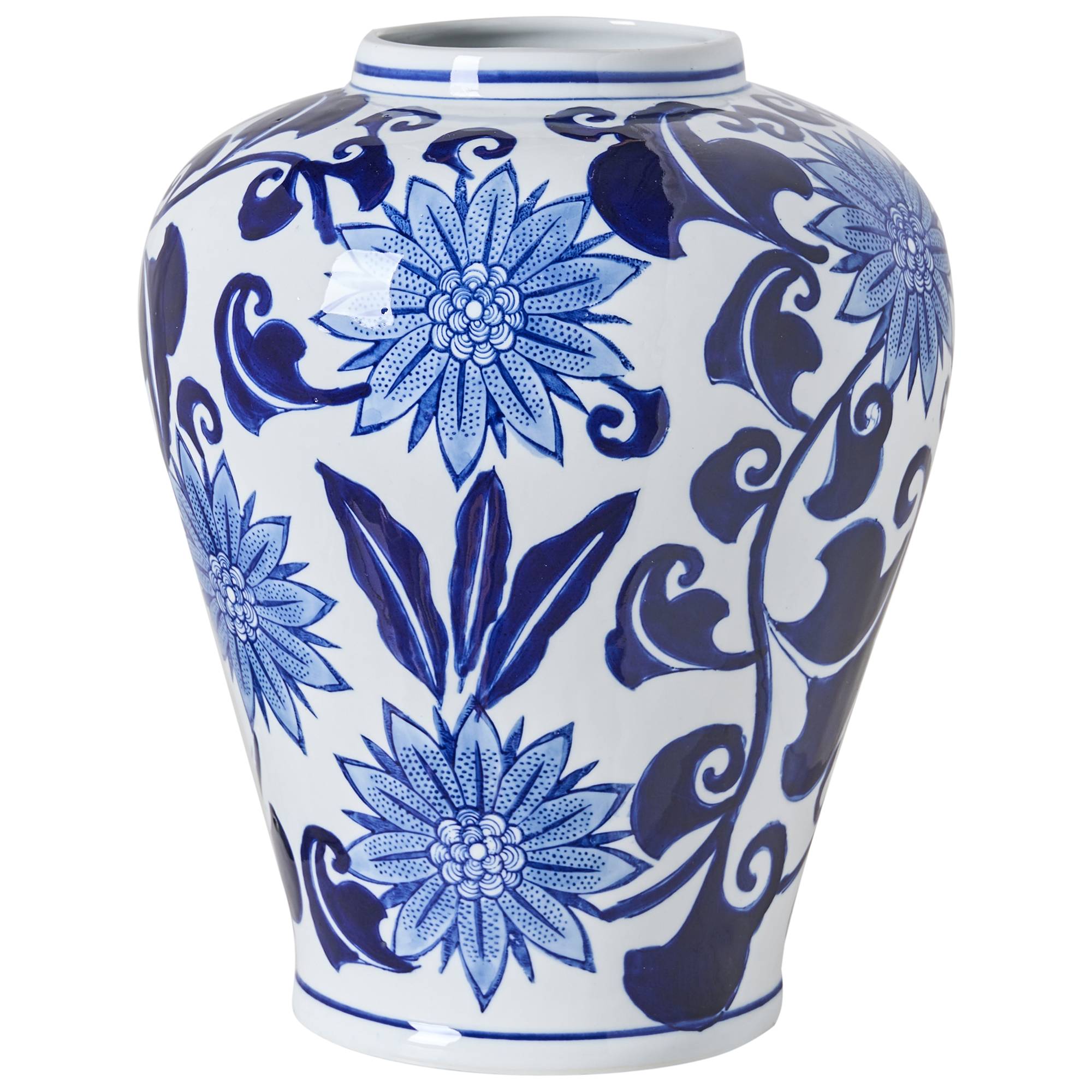 Beliani - Vase à fleurs Porcelaine Blanc/bleu GIRONA - 23x23x35- Beliani - Image 2