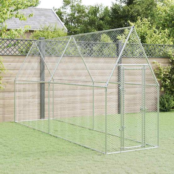 Poulailler XXL en acier galvanisé enclos extérieur volière 400x100x190 cm – ComfortXL Outdoor Living - Image 1