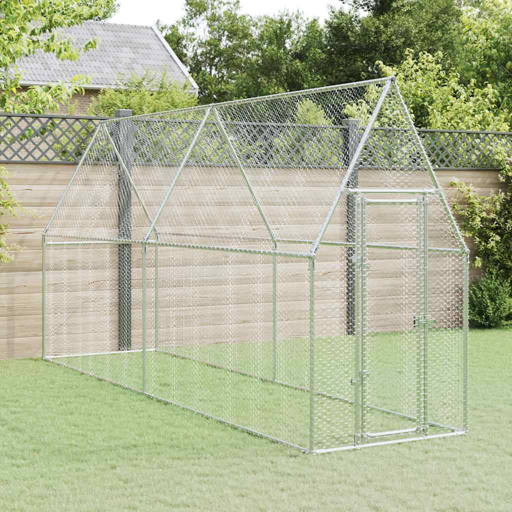 Poulailler XXL en acier galvanisé enclos extérieur volière 400x100x190 cm – ComfortXL Outdoor Living - Image 1