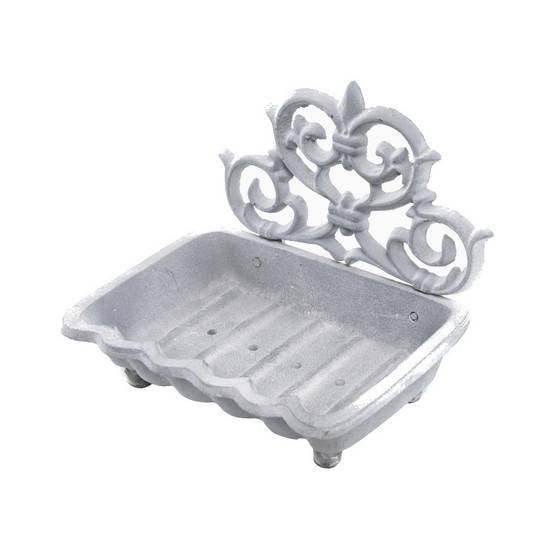 Porte savon en fonte gris 15.5 x 11 cm Chemin de campagne