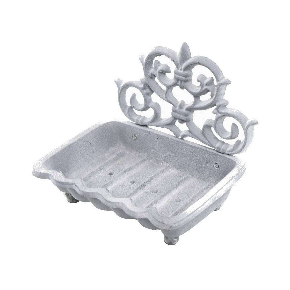 Porte savon en fonte gris 15.5 x 11 cm Chemin de campagne