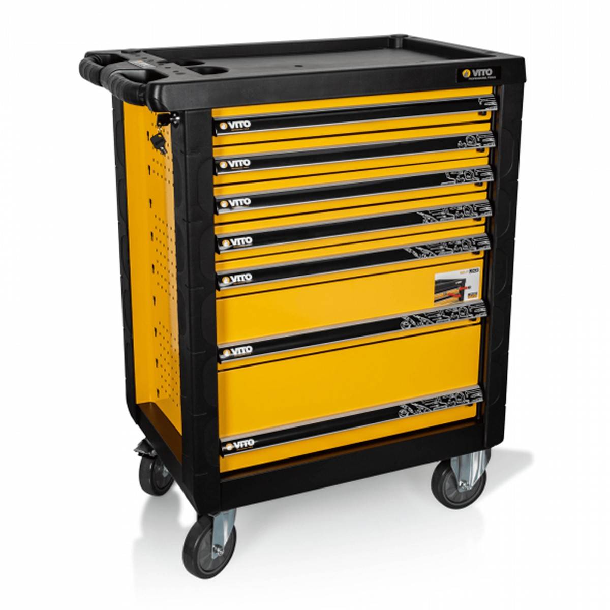 Servante d'atelier 7 tiroirs Chariot sur roues Avec frein Meuble de garage Etabli VITO - Imagen 1