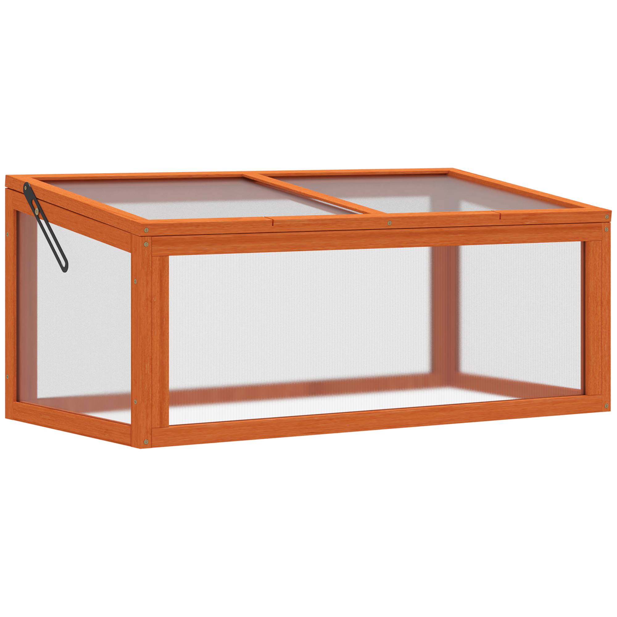 Serre Châssis Bois Sapin et Polycarbonate pour Semis et Plantes 90x46x40cm - ComfortXL Outdoor Living - Image 2