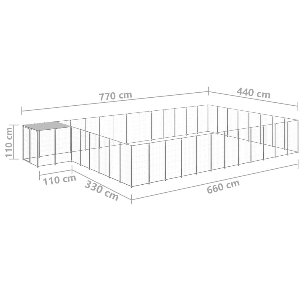 Vidaxl - Chenil Argenté 30,25 m² Acier vidaXL 3082236 - Imagen 3