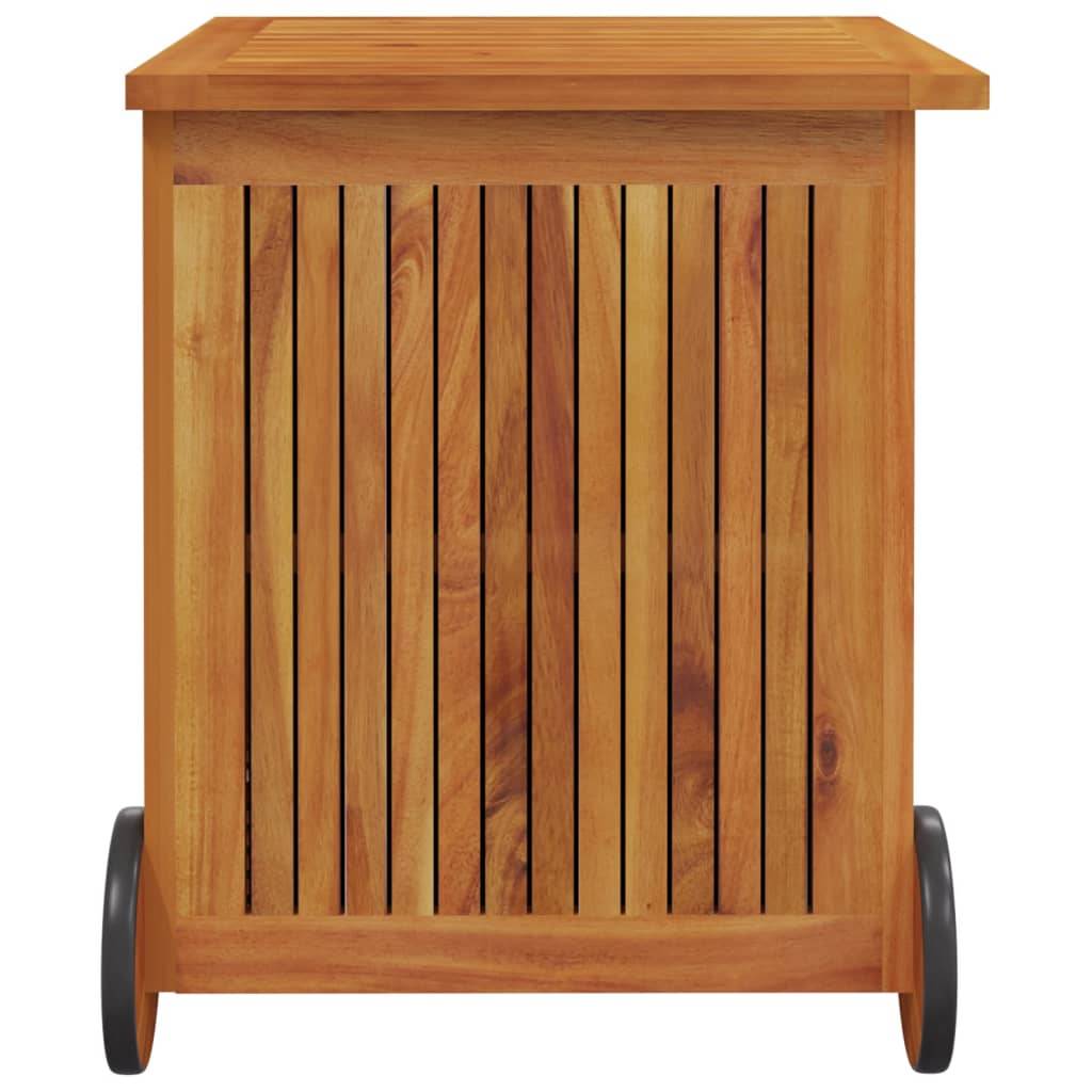 Helloshop26 - Coffre boîte meuble de jardin rangement avec roues 60 x 50 x 58 cm bois acacia - Imagen 4