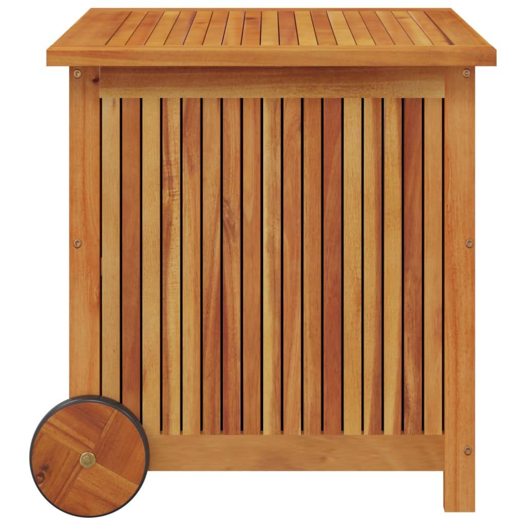 Helloshop26 - Coffre boîte meuble de jardin rangement avec roues 60 x 50 x 58 cm bois acacia - Imagen 3