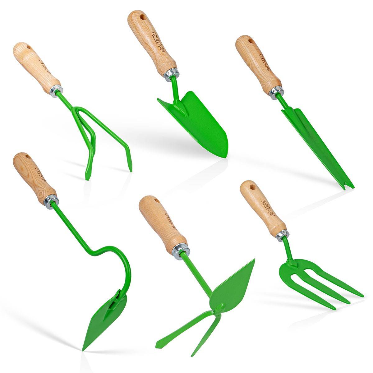 Kit 6 outils de jardin Kit jardinier Acier S235 Manche en bois de hêtre VITO - Imagen 1