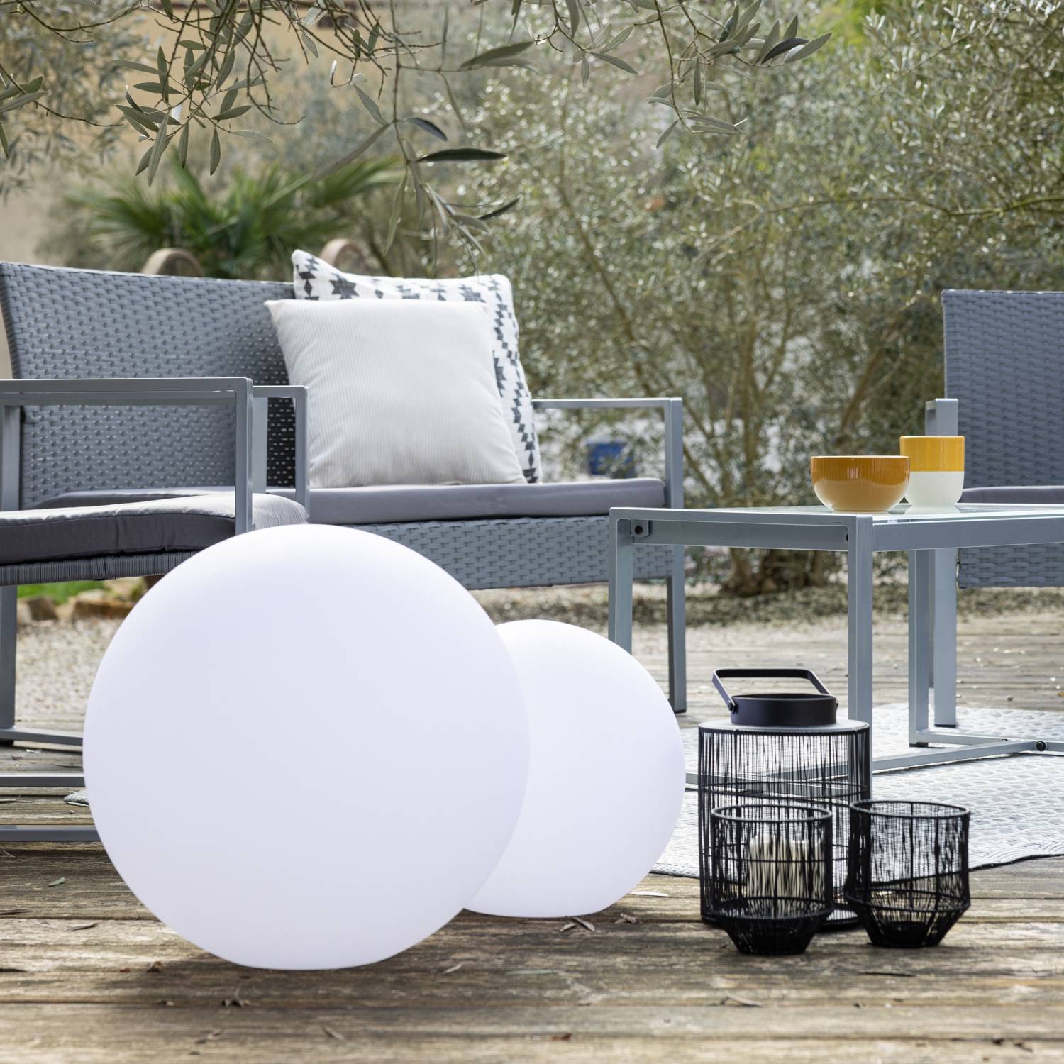 Boule lumineuse LED Ø 40cm multicolore ADHARA - HAPPY GARDEN - Imagen 6