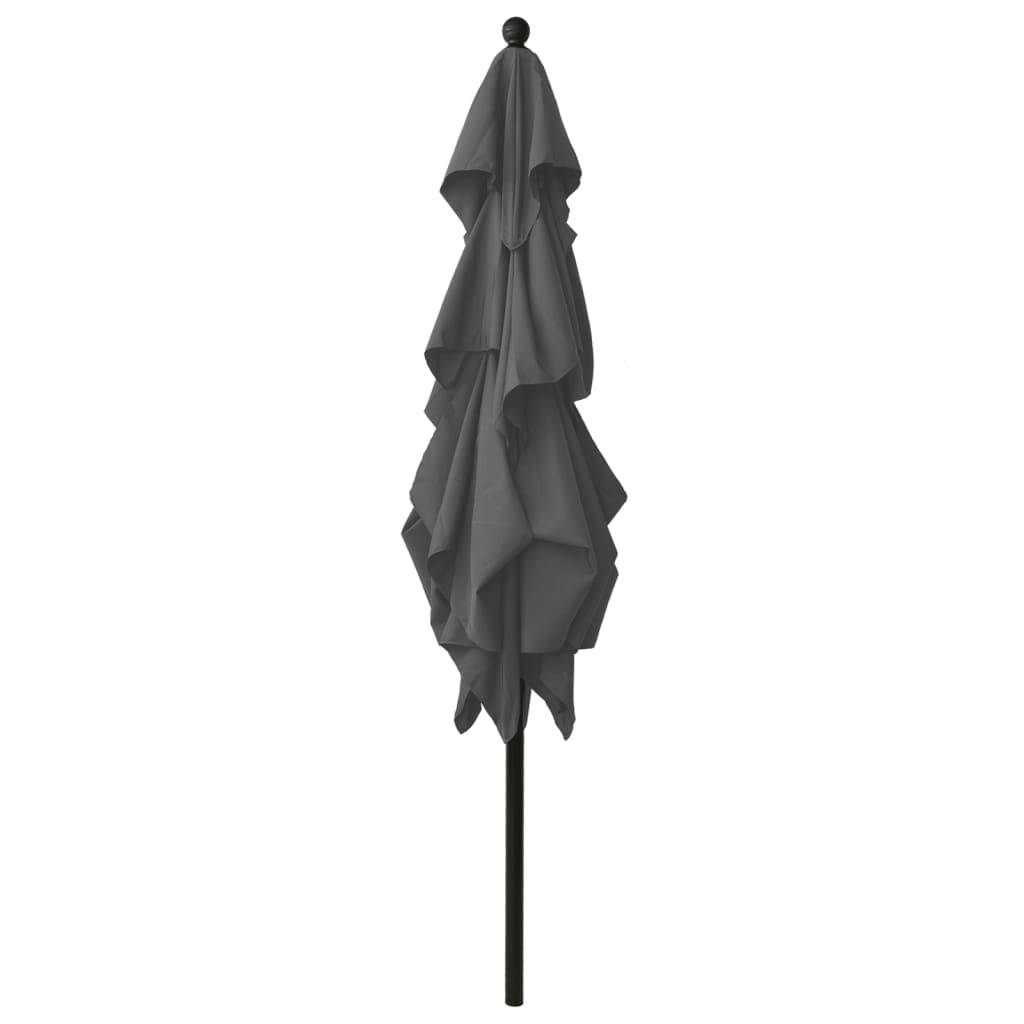 Helloshop26 - Parasol à 3 niveaux avec mât en aluminium 2,5 x 2,5 m anthracite - Imagen 3