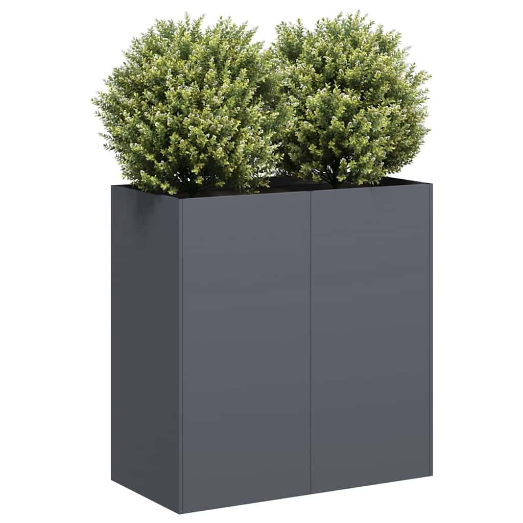 Jardinière Haute Acier Anthracite pour Balcon ou Entrée 80x40x80