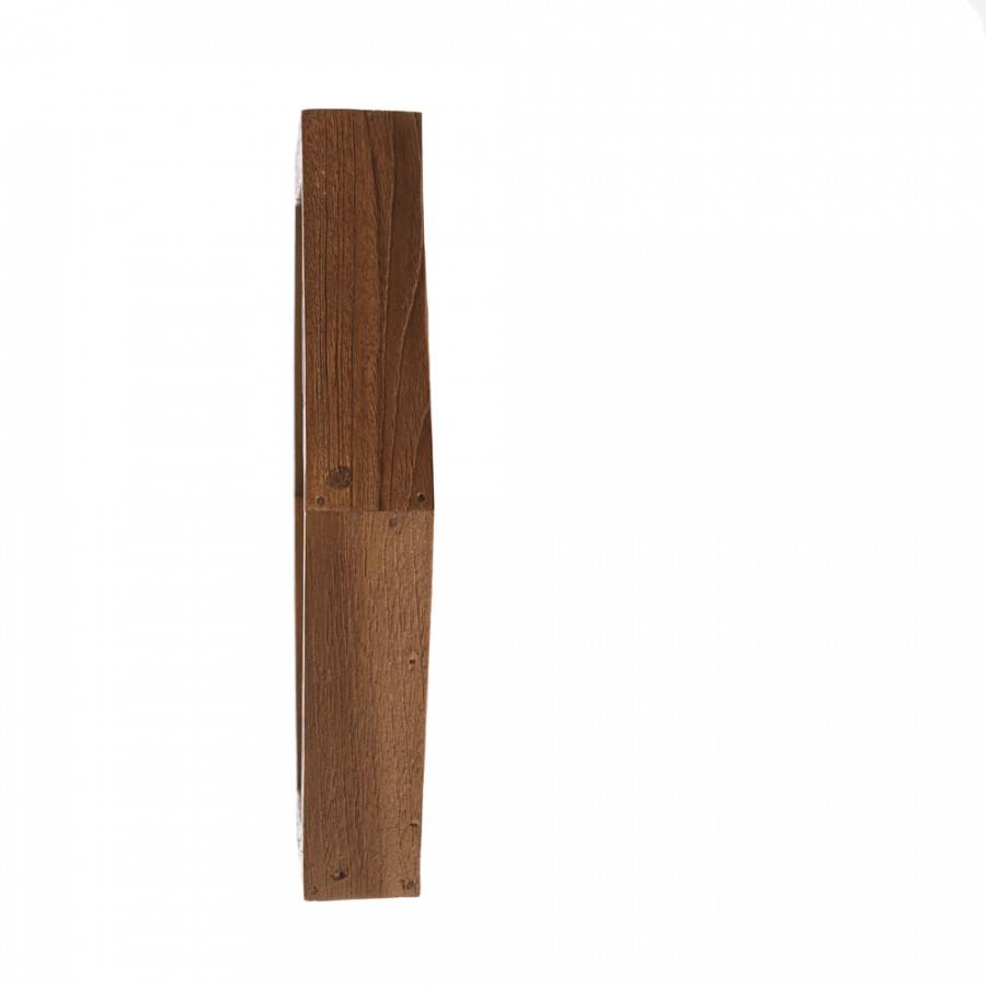 Macabane - ALIDA - Miroir 'S' marron structure bois teck recyclé forme hexagone - Imagen 8