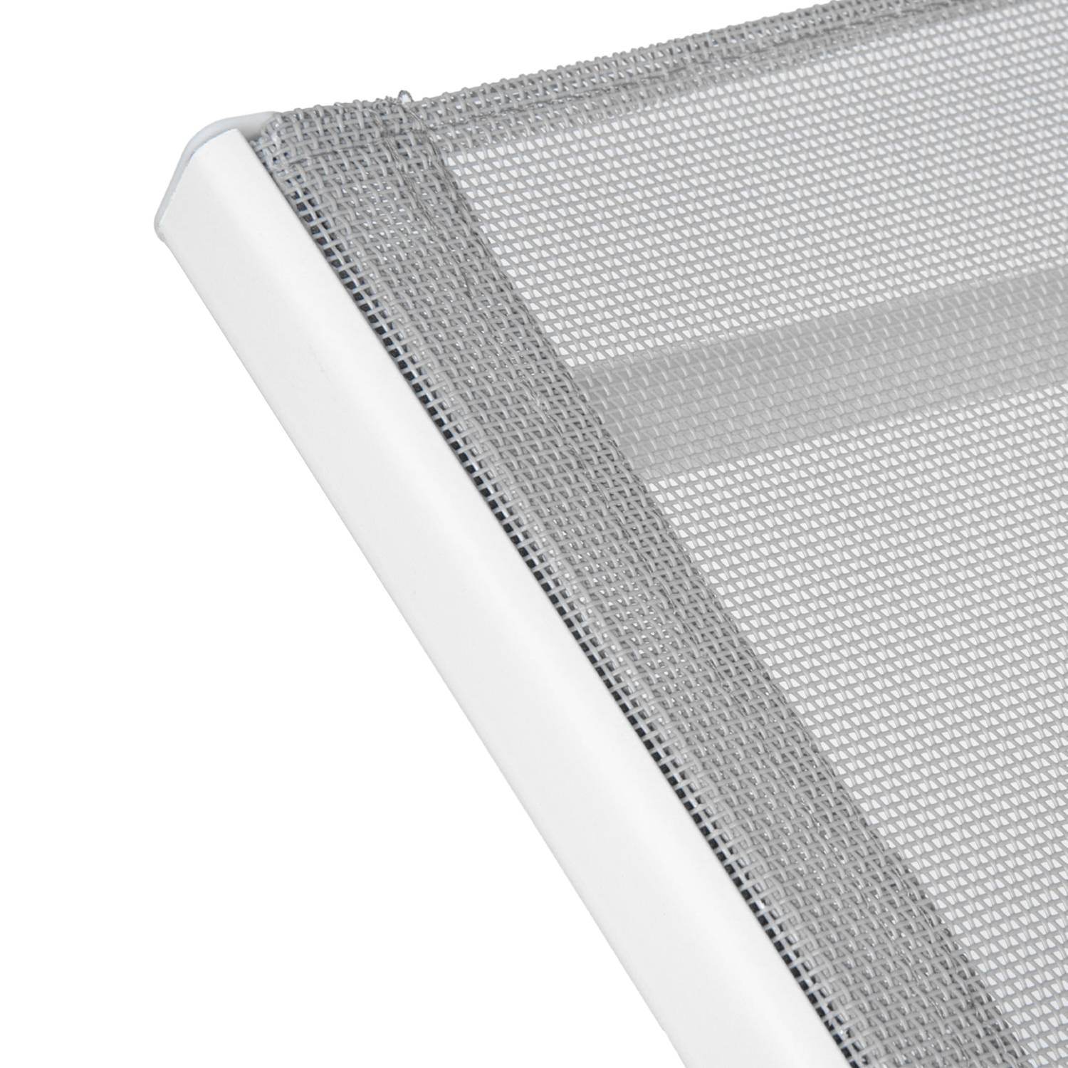 Lot de 2 bains de soleil pliants SICILIA en textilène gris - structure blanche - HAPPY GARDEN - Image 4