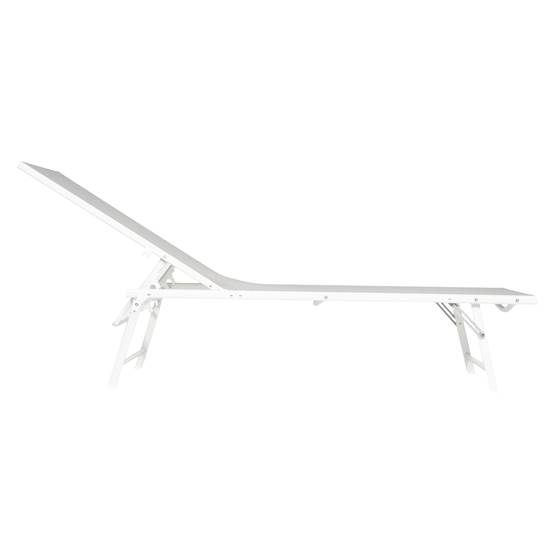 Lot de 2 bains de soleil pliants SICILIA en textilène gris - structure blanche - HAPPY GARDEN - Image 3