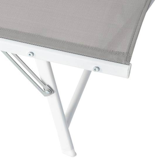 Lot de 2 bains de soleil pliants SICILIA en textilène gris - structure blanche - HAPPY GARDEN - Image 6