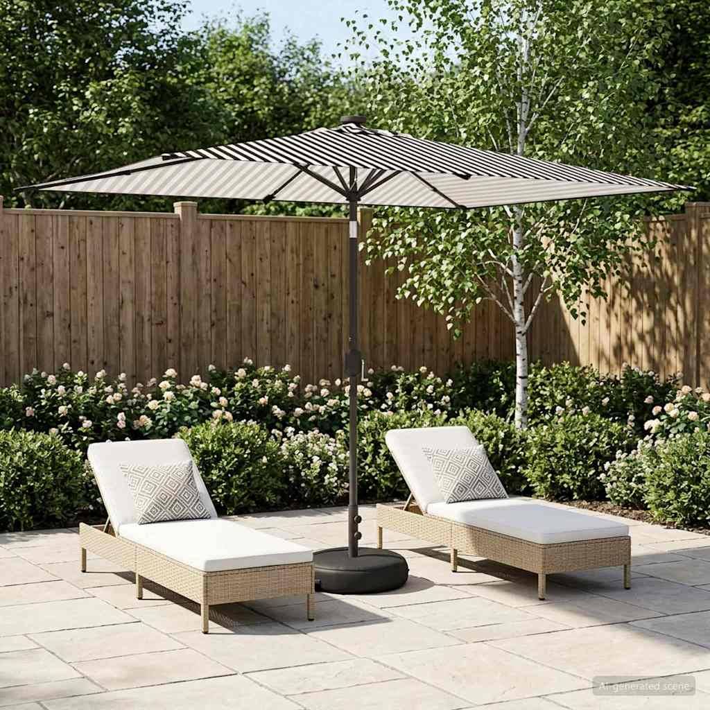 PANGIVO - Parasol polyester noir et blanc 290 x 190 x 235 cm - PANGIVO - Image 1