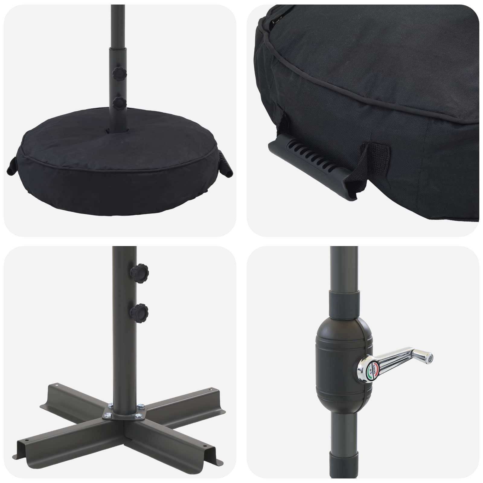 PANGIVO - Parasol polyester noir et blanc 290 x 190 x 235 cm - PANGIVO - Image 7