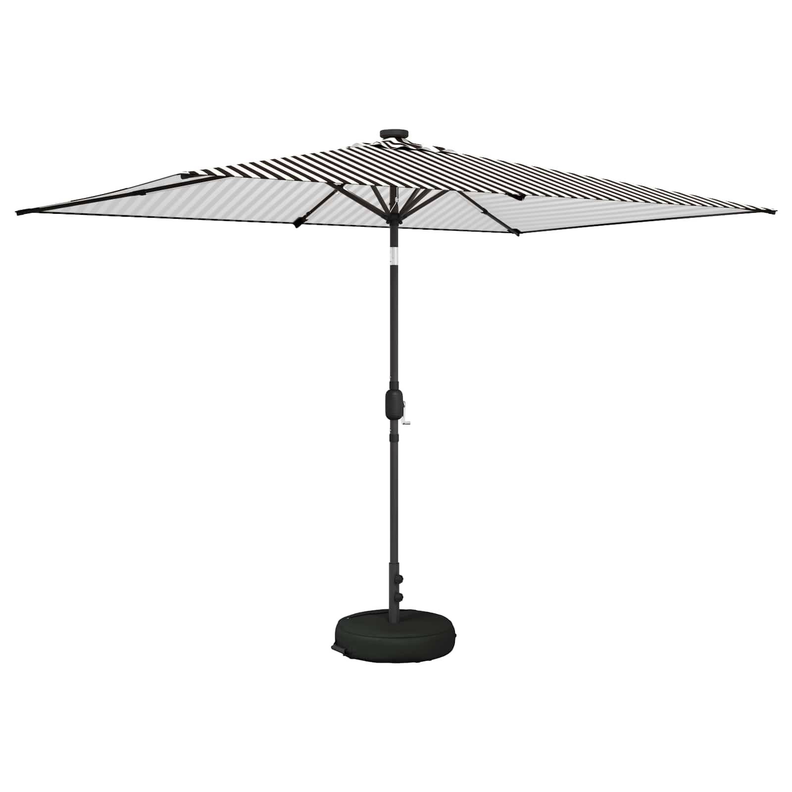 PANGIVO - Parasol polyester noir et blanc 290 x 190 x 235 cm - PANGIVO - Image 2