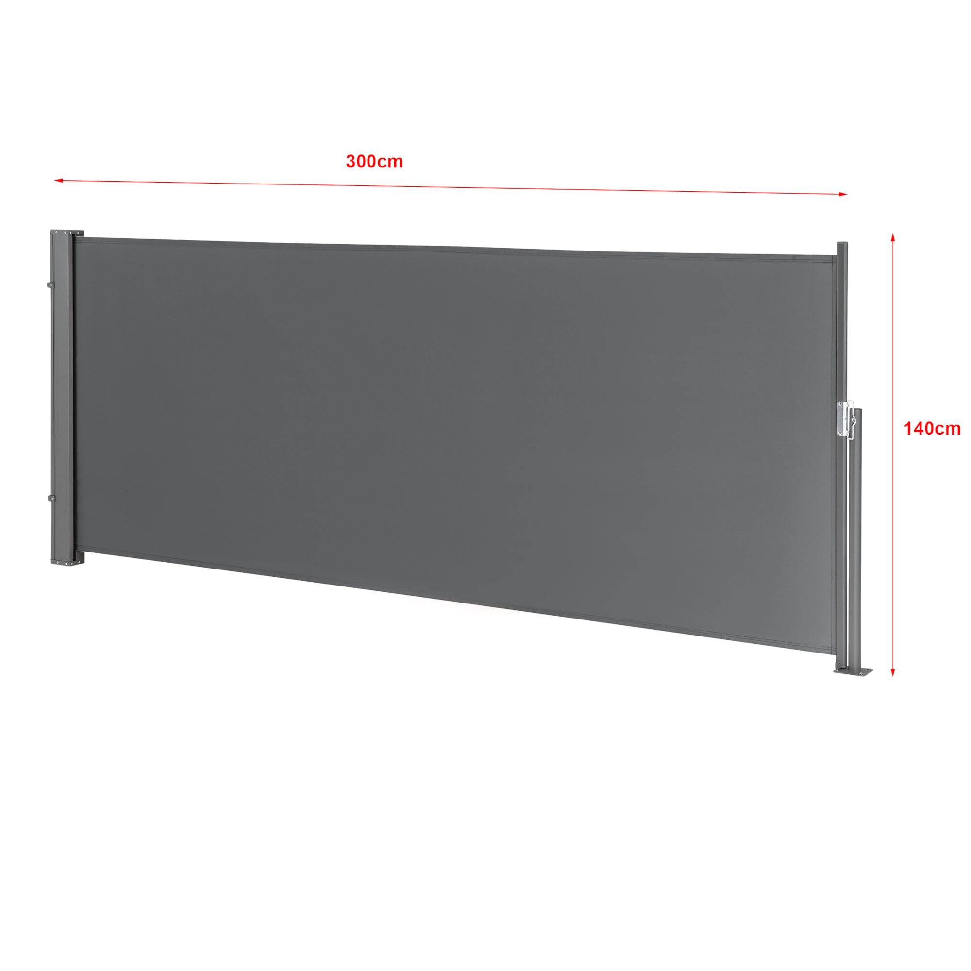 Helloshop26 - Brise-vue pare-soleil store latéral uv 140 x 300 cm gris - Imagen 2