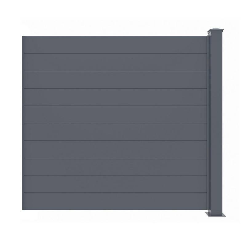 X-Metal - Clôture aluminium anthracite 190x166 cm avec poteau X-Metal