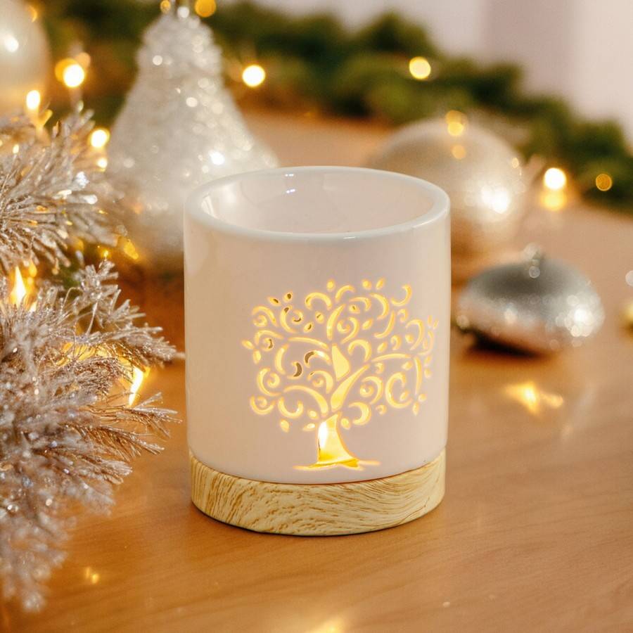 Brûle-Parfum Céramy Life Tree 50 ml - Brûleur Cire Fondant - Objet Artisanal Porte-Bonheur - Déco Cadeau - H 10,5 cm - Zen'Arôme - Image 5