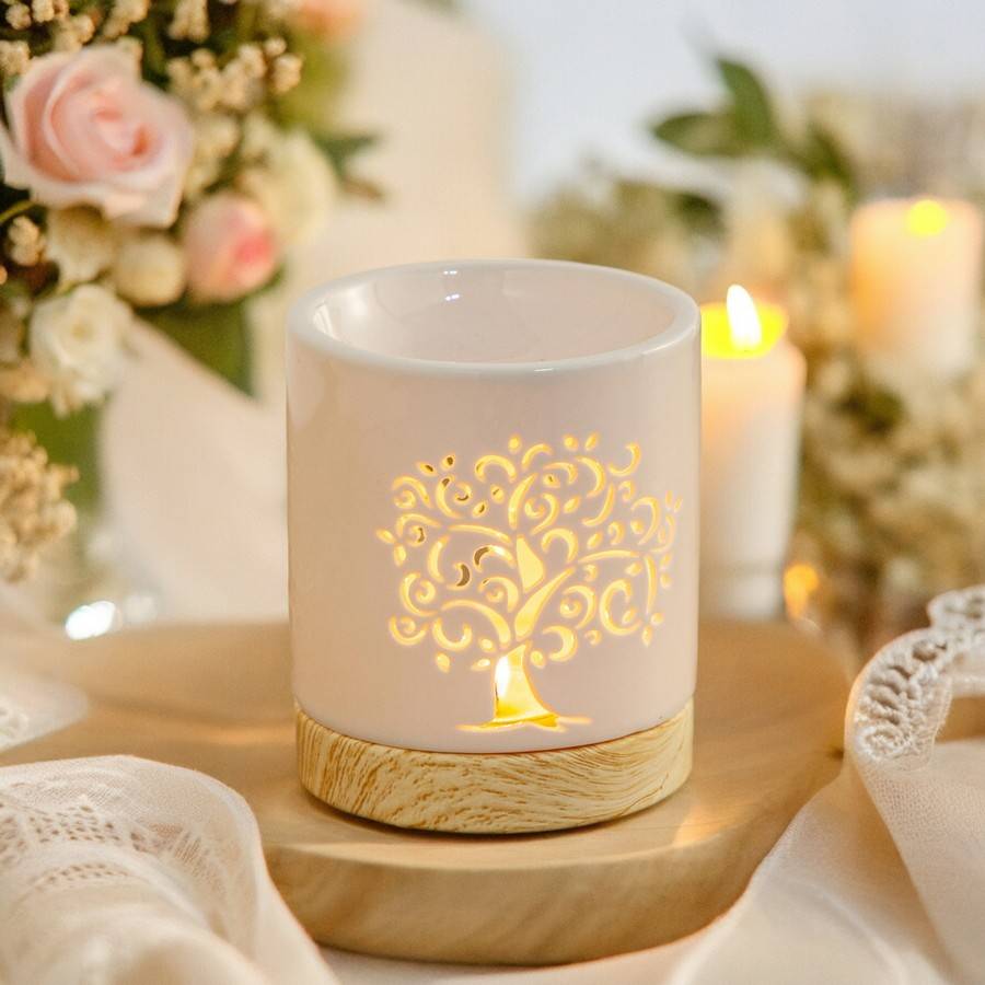 Brûle-Parfum Céramy Life Tree 50 ml - Brûleur Cire Fondant - Objet Artisanal Porte-Bonheur - Déco Cadeau - H 10,5 cm - Zen'Arôme - Image 4