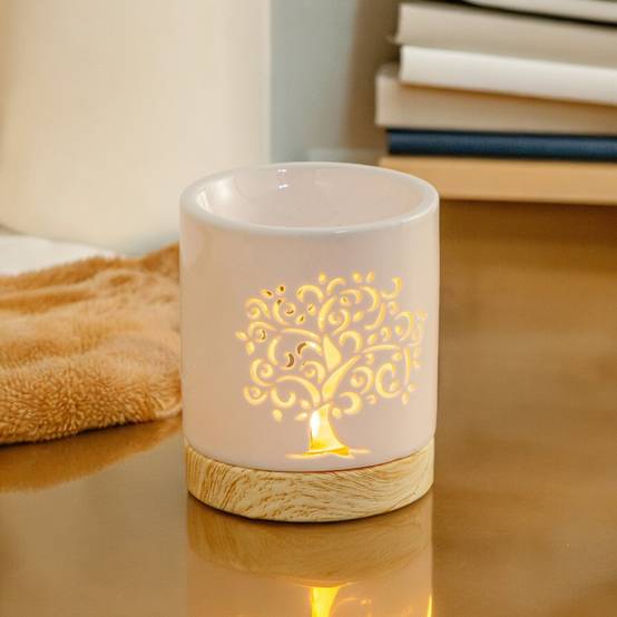Brûle-Parfum Céramy Life Tree 50 ml - Brûleur Cire Fondant - Objet Artisanal Porte-Bonheur - Déco Cadeau - H 10,5 cm - Zen'Arôme - Image 9