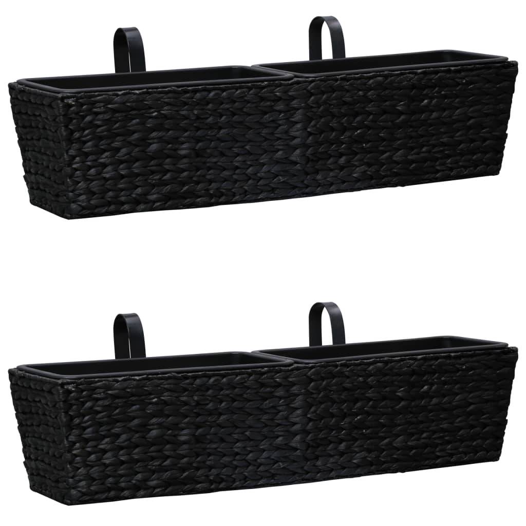 Maison Chic - Lot de 2 Jardinières - Bac à Fleurs - Pot De Fleurs Jacinthe d'eau Noir - Imagen 2