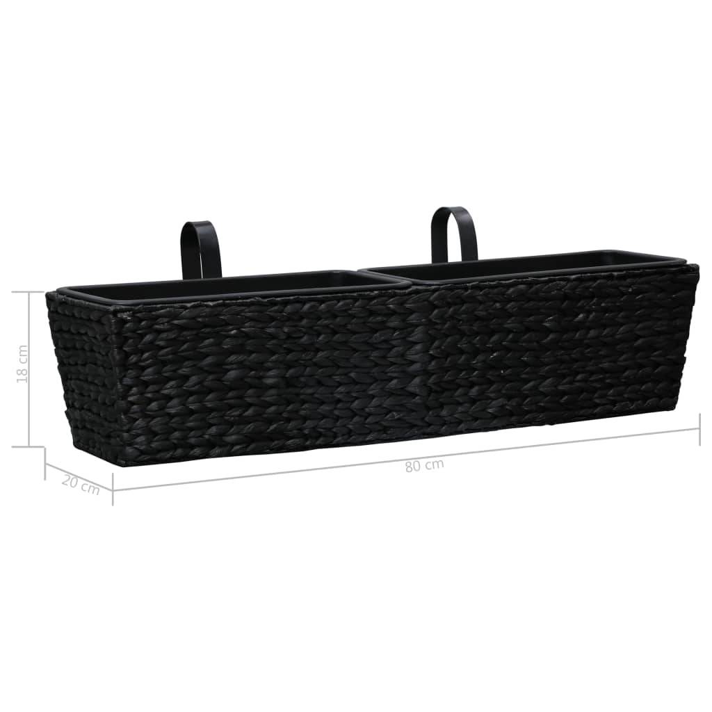 Maison Chic - Lot de 2 Jardinières - Bac à Fleurs - Pot De Fleurs Jacinthe d'eau Noir - Imagen 9