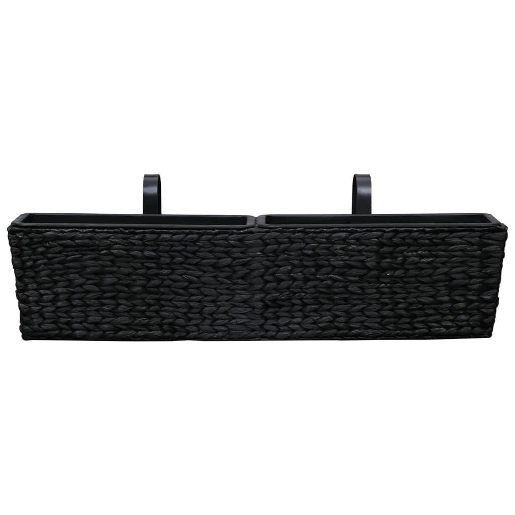 Maison Chic - Lot de 2 Jardinières - Bac à Fleurs - Pot De Fleurs Jacinthe d'eau Noir - Imagen 6