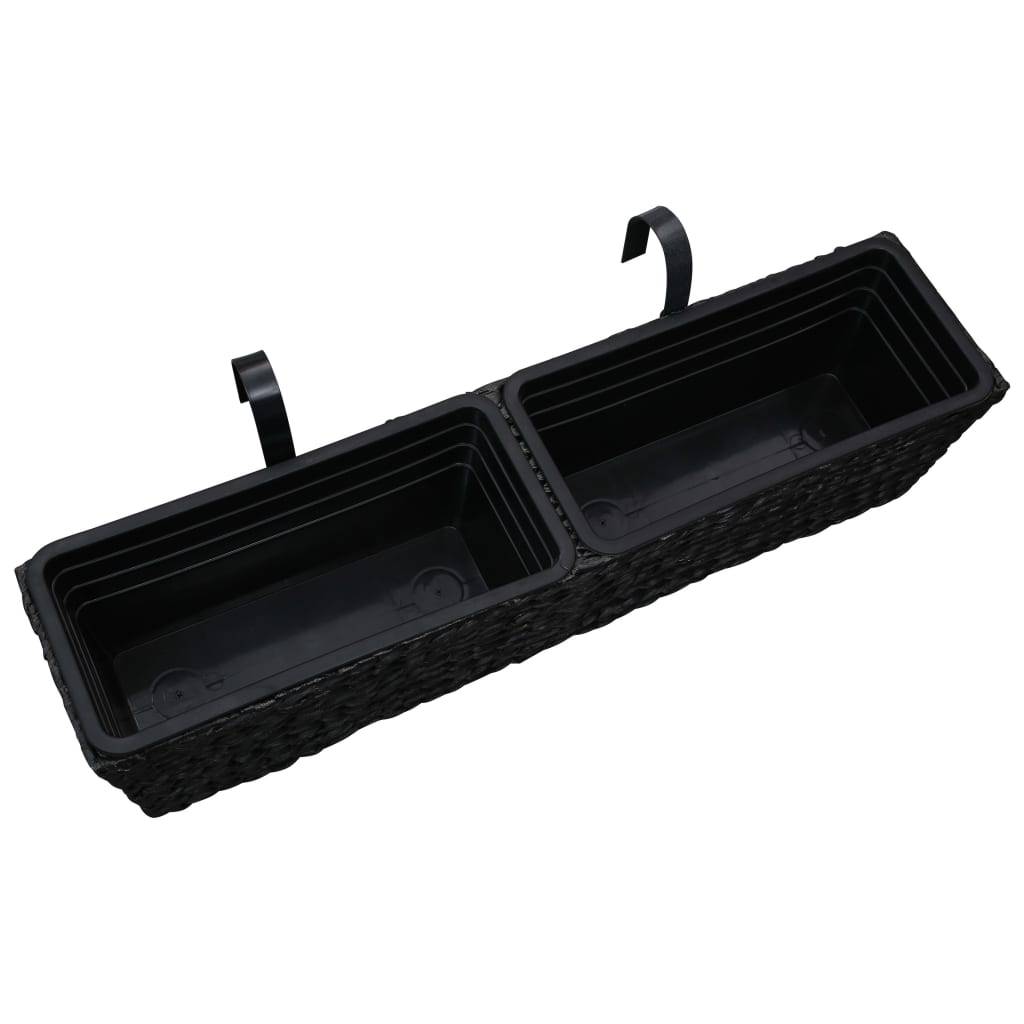 Maison Chic - Lot de 2 Jardinières - Bac à Fleurs - Pot De Fleurs Jacinthe d'eau Noir - Imagen 4