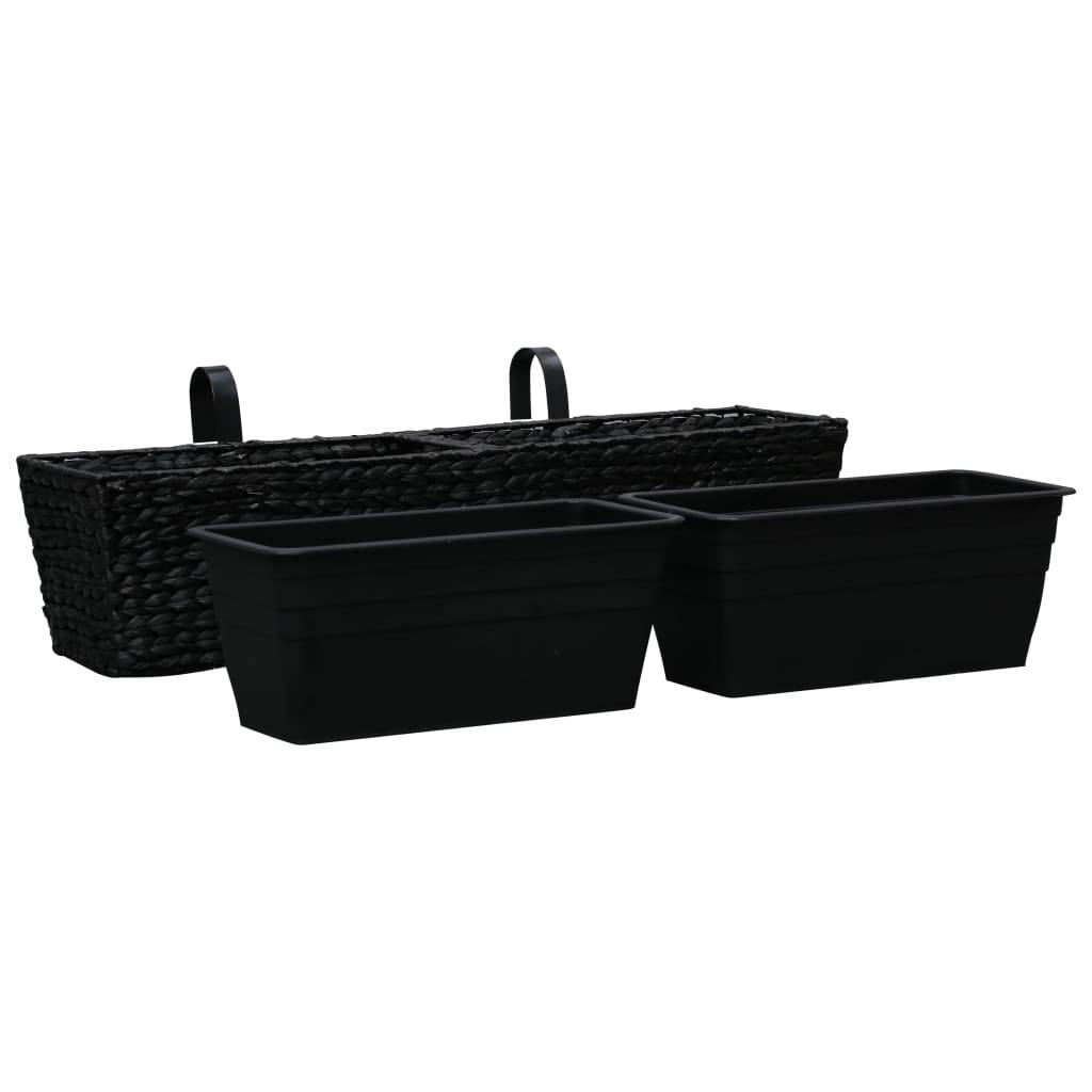 Maison Chic - Lot de 2 Jardinières - Bac à Fleurs - Pot De Fleurs Jacinthe d'eau Noir - Imagen 3